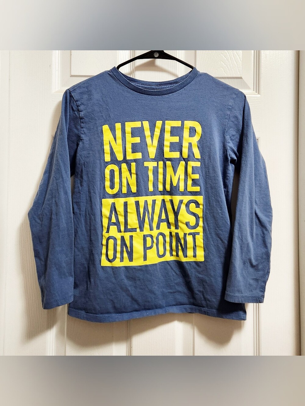 Kids "Never On Time Always On Point" Place Long Sleeve Graphic Tee